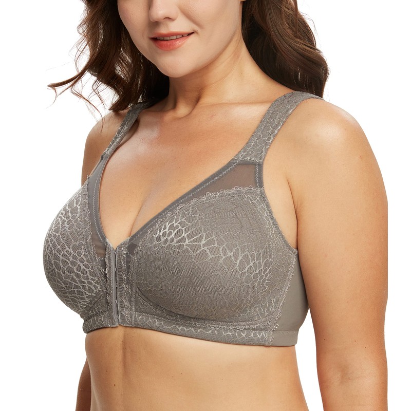 DotVol Women's Full Cup Front Closure Strong Hold Without Underwire