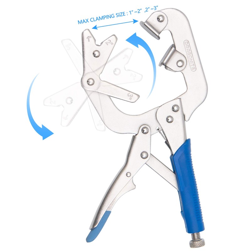 DRAGONITE 10 inch Welding Pipe Plier, Locking C-clamp with Large
