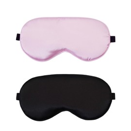 2 Pieces Silk Sleep Mask with Adjustable Strap, Eye Sleep Protection, Light Blocking and Breathable for Yoga Travel, Blocks Light