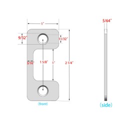Adjustable Strike Plate for Exterior Doors - Large Hole for Deadbolts and Electronic Locks - Home and Rental Security Strike Plate - Smooth Lock Every Time Door Hole Cover Plate with Threaded Screw