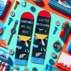 HAPPYPOP Running Gifts, Gifts For Runners Men Women Gifts For Runners Male Female, Funny Running Socks For Men Women Runner Socks