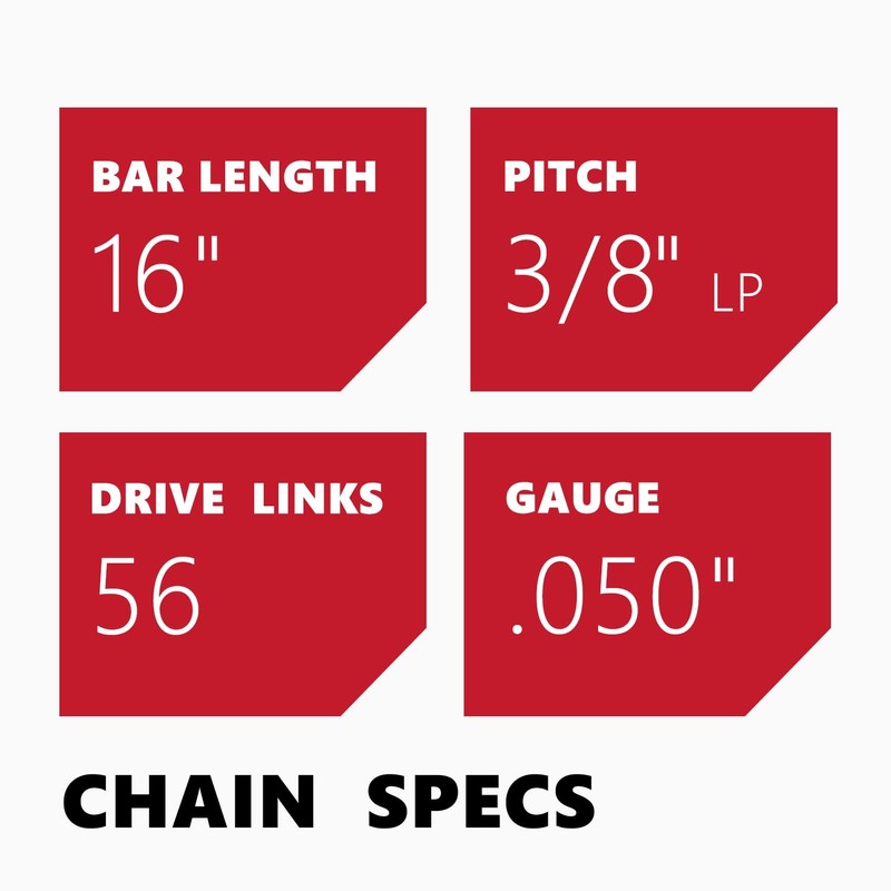 KAKEI 16 Inch Chainsaw Chain 3/8" LP Pitch .050" Gauge