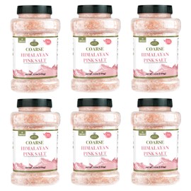 Good Tierra Himalayan Pink Salt in Jar - Coarse, 2.5 lb (6 Pack of Salt Bulk) - Ideal for Bath Salt, Table Salt Grinders, and Spice Jars