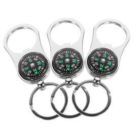 Generic 3pcs Alloy Keychain Pendant with Compass Durable Key Ring Decoration for Handbags Suitcases Car Keys Unique Idea with Fine Details and Stylish Design