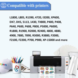 SHUOLEI Premium DTF Ink Refill Kit Inks for DTF Printing - White Inks - Compatible with DTF Printers and Heat Transfer - Ideal for T-Shirts, Hoodies, and Fabric Printing (100ml x6 DTF Ink)