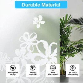 Shower Curtain Liner with 12 Plastic Hooks, 72x72 Inch Plastic Shower Curtain Liner for Shower Stall & Bathtubs, Bathroom Curtains Shower Curtain and Liner Set (White Flower)