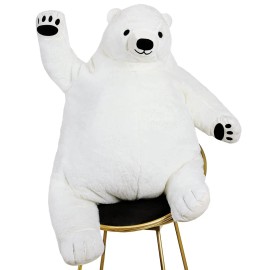 Huge Black White Brown Bear Soft Giant Stuffed Bear Toy Polyester with PP Cotton Filling Plush Gifts for PartiesColor: White, size: 60cm/23.6inch