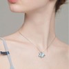 JERWLI Butterfly Necklace for Women 925 Sterling Sliver Opal Pendant