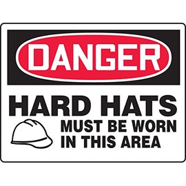 Accuform Danger Hard Hats Must BE Worn in This Area (MPPE173VA)