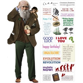 Charles Darwin Quotable Notable - Greeting Card and Sticker Sheet - Envelope Included