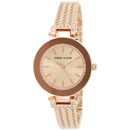 Anne Klein Women's Premium Crystal Accented Mesh Bracelet Watch