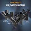 POWERTEC 70189 Dust Collector Y-Fitting | 6-Inch to 4-Inch Hose