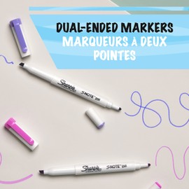 Sharpie S-Note Duo Dual-Ended Creative Markers, Part Highlighter, Part Art Marker, Assorted Colours, Fine and Chisel Tips, 8 Count