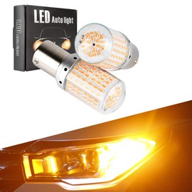 Catland S25 LED Turn Signal, Amber, Orange, High Fla Prevention, Built-in Resistor, Built-in Canceller, 1156 BAU15S, PY21W, Single, Rear Front Turn Signal Valve, Different Pin Angle, 150 Degrees, DC 12 V, For Motorcycles, Cars, LED Bulbs, 3014SMD, 144 Ru