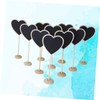 Alipis Wooden Message Blackboard Base 12pcs Heart Shape Cards Holder