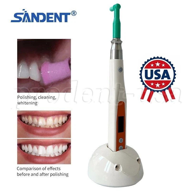 Sandent Dental Cordless Electric Hygiene Prophy Handpiece +2 Disposable Prophy
