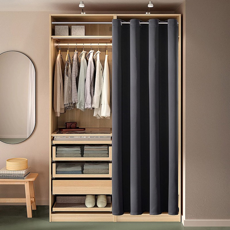 ChrisDowa Blackout Door Curtains for Doorway Privacy, Grommet Closet Curtains