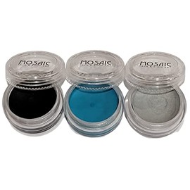 Mosaic HydroCream Water Washable Face Paint Character Packs - Non Staining, Safe Non-Toxic, Hypoallergenic, Moisturizing, Water Activated Vegan Formula (Steam Punk 3 Pack)