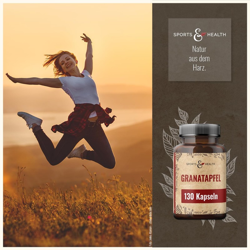Pomegranate Capsules - 130 Capsules - 1200 mg Pomegranate per