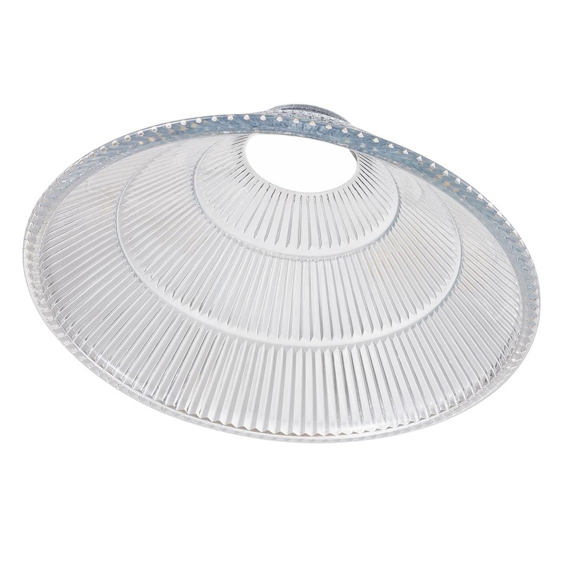 Modern Designer Transparent Ridged Glass Easy Fit Pendant Shade in