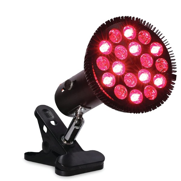 InfraGlow NIR & Red Light Therapy Lamp - Infrared Red Light Therapy Bulb with 18 LEDs & Clip-On Lamp - at-Home Red Light Therapy for Body, Chronic Pain Relief, Skin Wellness, & Recovery Accelaration
