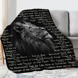 ONE TO PROMISE Christian Gifts for Men, Religious Gifts for Men, Cool Lion Head with Bible Verse Blanket, Christian Blanket for Men, Religious Blanket, Bible Gifts, Inspirational Gifts for Men,80"x60"