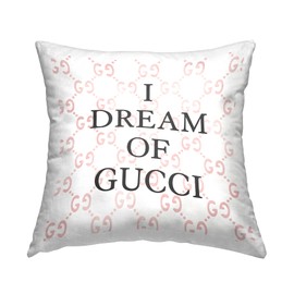 Stupell Industries Trendy Upscale Fashion Brand Glam Phrase Design by Daphne Polselli Throw Pillow, 18 x 18, Pink