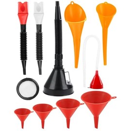 10 Piece Filling Funnel Set, Car Petrol Funnel, Oil Funnel with Hose, Oil Funnel, Oil Filling Funnel for Car, Motorcycle, Workshop, Household