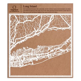 Long Island Paper Cut Card White 30 x 30 cm Paper Art