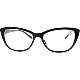 Clear Lens Glasses With Bifocal Reading Lens Womens Rectangular Cateye