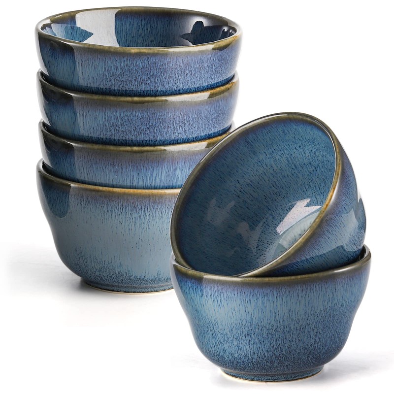 Peohud 6 Pack Small Dessert Bowls, 8 Ounce Bouillon Cups,