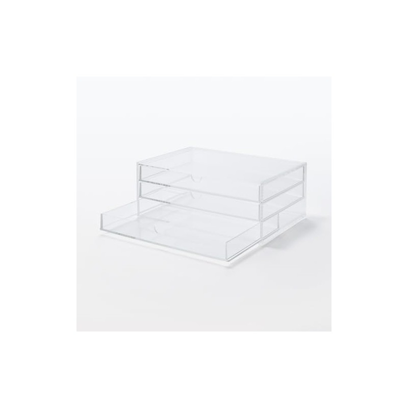 MUJI - Funda de almacenamiento de acrílico con 3 cajones,