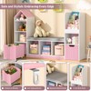 Kids Bookcase with Reading Nook, Bench Kids Bookshelf with 7