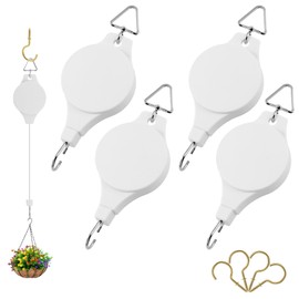 Fippy 4 x Traffic Light Elevator Hanging Basket Plant Lift Plant Pulley Hangers for Hanging Plant Baskets, Bird Feeder, Plant Grow Light
