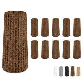 48 Pcs Brown Premium Chair Leg Socks Protectors for Hardwood Floors - Not Falling Off - Easy to Put On - Fits Round and Square Legs - High Elastic Bar Stool Leg Covers - Furniture Pads for All Shapes