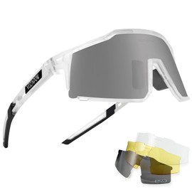 VOZAPOW Polarized Sports Sunglasses for Men Women, Lightweight Running Sunglasses 4 Lenses for Baseball, Cycling, Driving