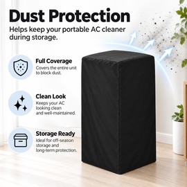 Portable Air Conditioner Cover 40x46x75cm, Reusable Polyester Dust Protector for Indoor Mobile AC Units, Easy Slip-On Storage Cover