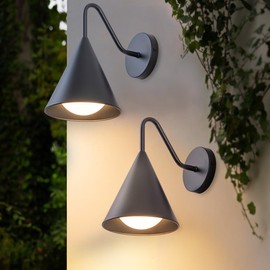 MIDLMJCOI Outdoor Wall Lights 2 Packs, Dark Sky Integrated LED Porch Wall Sconce, 13W 3000K Exterior Lighting Fixtures Wall Mount for House, Barn, Garage