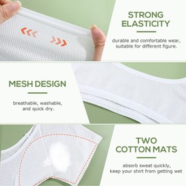 SUPVOX Underarm Sweat Pads Sweat Guard Underwear Vest Short Sleeve Dress Shields Sweat Shields Armpit Pads for Women Girls Ladies White