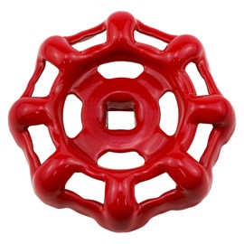 Dookoe Metal Outdoor Faucet Round Wheel Handle Hose bib Handle Cast Iron Faucet Handle Square Retractor 7x7mm (red) -1pcs