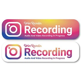 Isaac Trading STC-064 Drive Recorder Sticker, Waterproof, Weatherproof, English, Gradient Design, Sticker, 5.0 x 1.3 inches (127 x 33 mm), 2-Color Set, For Car Use (Gradation A)