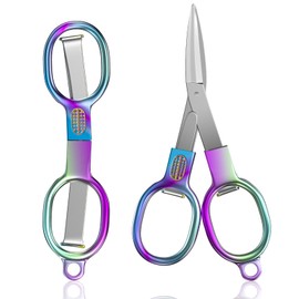 Folding Scissors Travel Scissors tsa Approved Safety Small Scissors Foldable Pocket Keychain Scissors Mini Scissors Badge Scissors Suitable for Home Outdoor Sewing Craft Scissors 2PCS