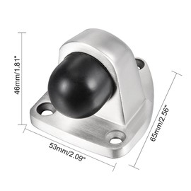 sourcing map 304 Brushed Stainless Steel Bathroom Solid Door Stop Holder Buffer with Screw