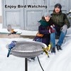 BIRD WISH Heated Bird Bath, Stable 5-Prong Metal Base Thermostat