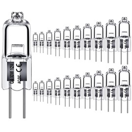 G4 Light Bulb, 20PCS G4 Halogen 10W, High Output G4 Bulb 150LM with G4 Bi-Pin Base, T3 G4 Dimmable Long Lifetime, G4 Halogen Bulb 12V AC/DC with 2800K Warm White, G4 12V for Under Cabinet Puck Light