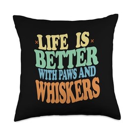 Paws And Whiskers Quote Throw Pillow