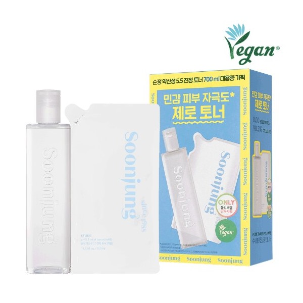 ETUDE Soonjung pH 5.5 Calming Toner 700mL Special Set (350mL
