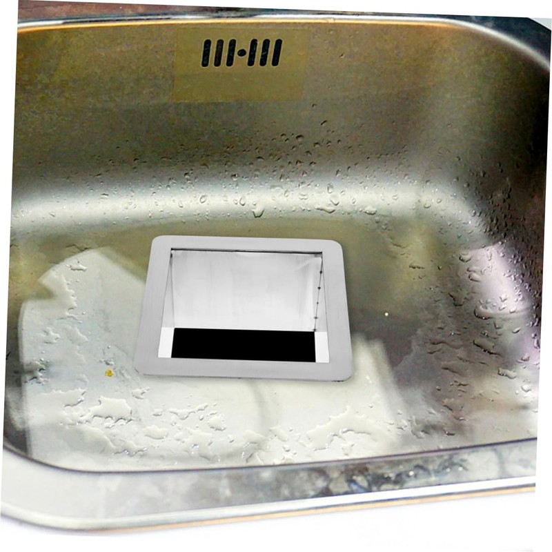 Ipetboom Stainless Steel Trash Chute Grommet Square Countertop Waste Disposal