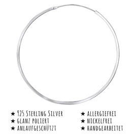 Monkimau Women's Creole Earrings 925 Sterling Silver Real Silver, Sterling Silver