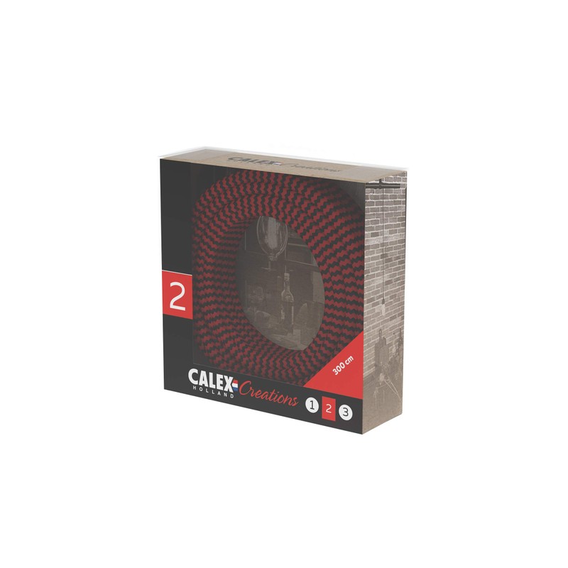 Calex 60W 250V Zigzag Pattern Textile Wrap Cord 3 Metre